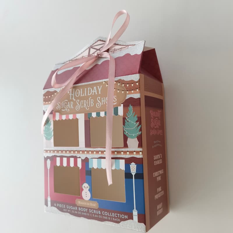 Customized ribbon tote gift box
